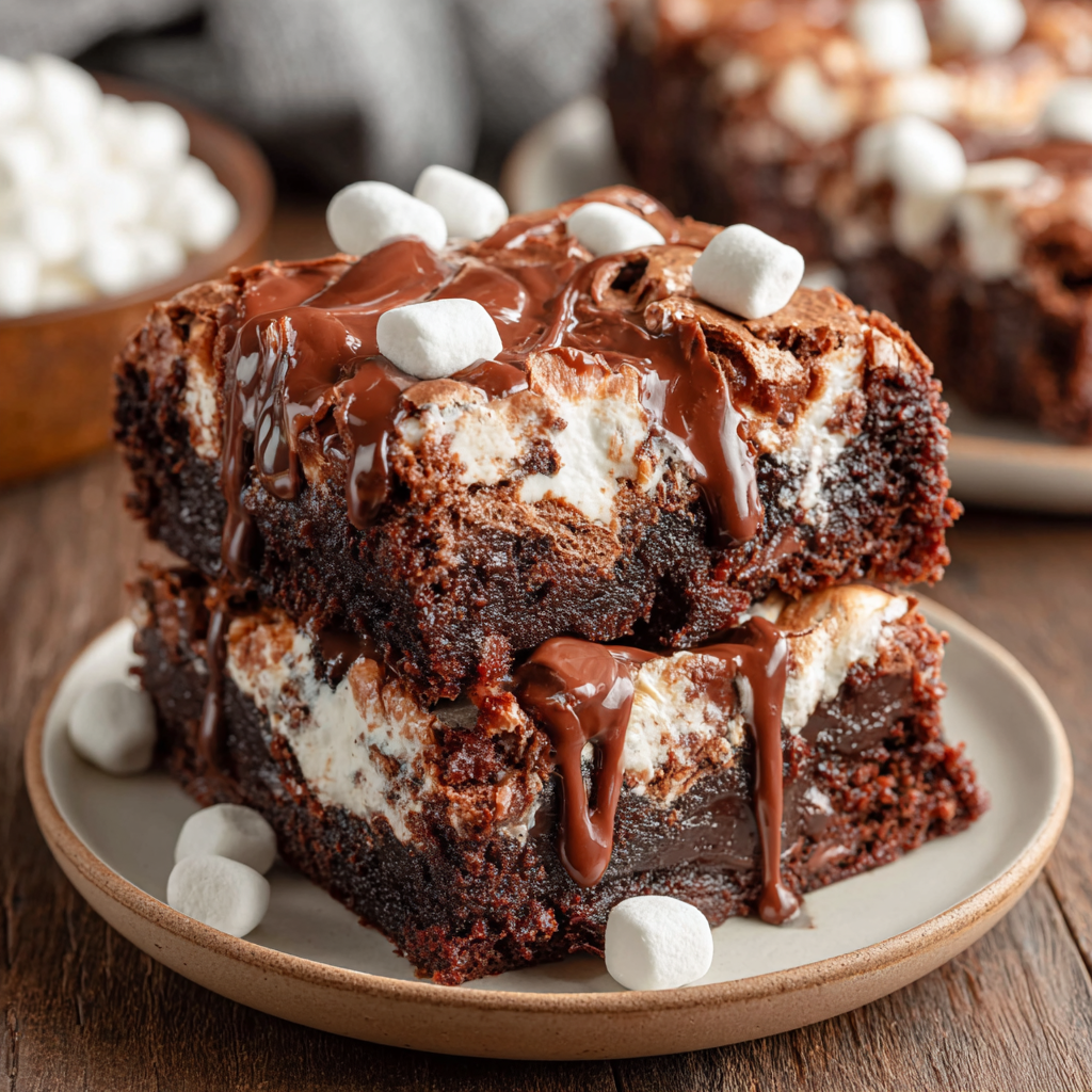 Marshmallow Frosted Chocolate Brownies