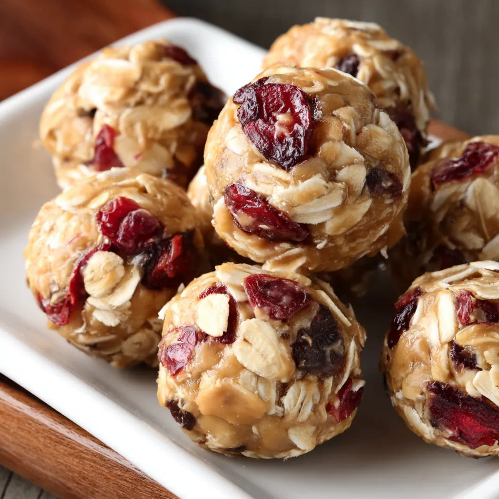Cranberry Almond Energy Bites on a tray