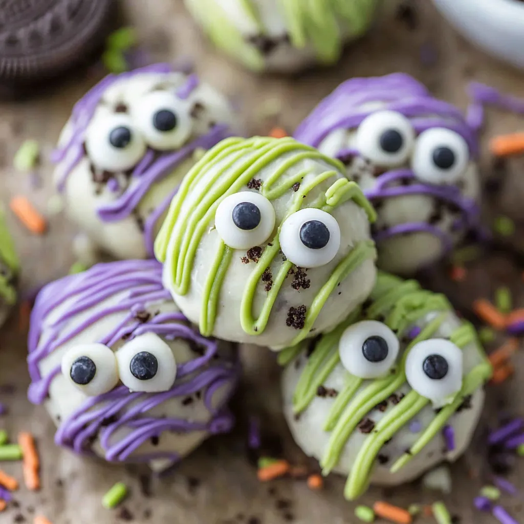 No Bake Monster Truffles (Halloween Oreo Balls)