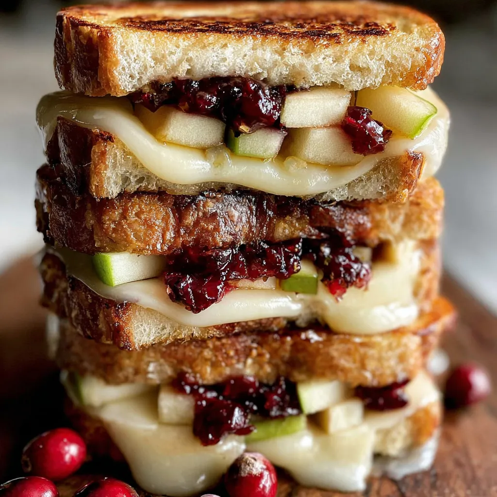 Brie, Apple and Cranberry Grilled Cheese