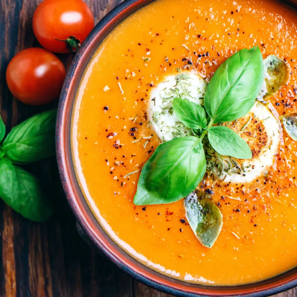 Creamy Tomato Soup with Boursin Cheese