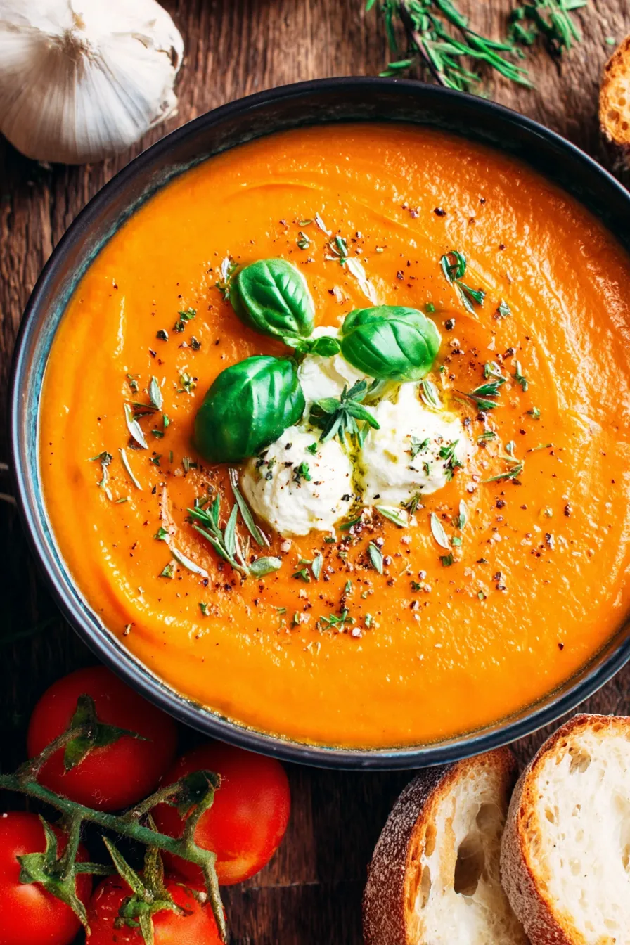 Roasted tomatoes and Boursin in baking dish