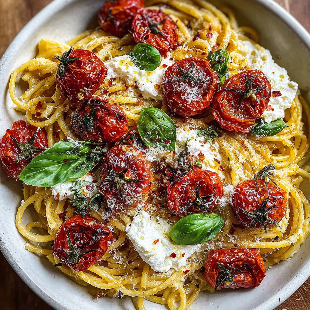Roasted Tomato and Garlic Ricotta Pasta