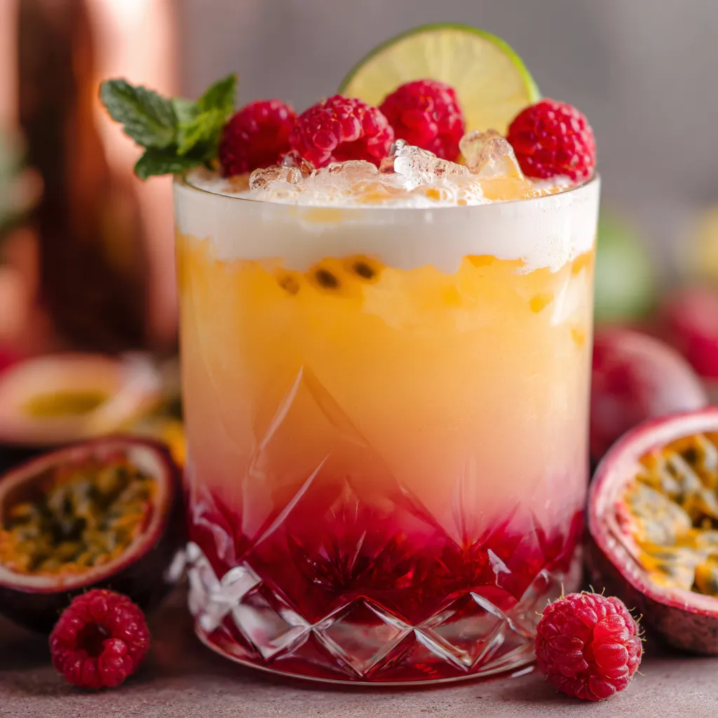 Raspberry Passionfruit Tequila Sour
