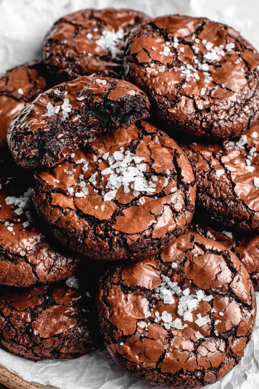 Tray of freshly baked brookies cooling on a rack