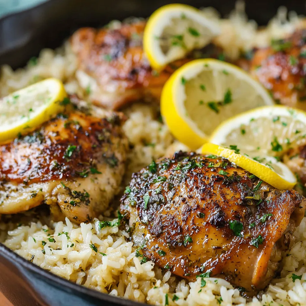 Zesty Slow Cooker Lemon Herb Chicken with Fluffy Rice