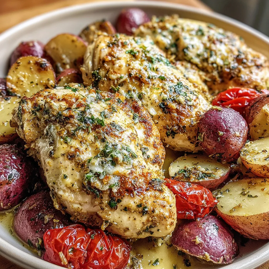 Garlic Parmesan Crockpot Chicken and Potatoes