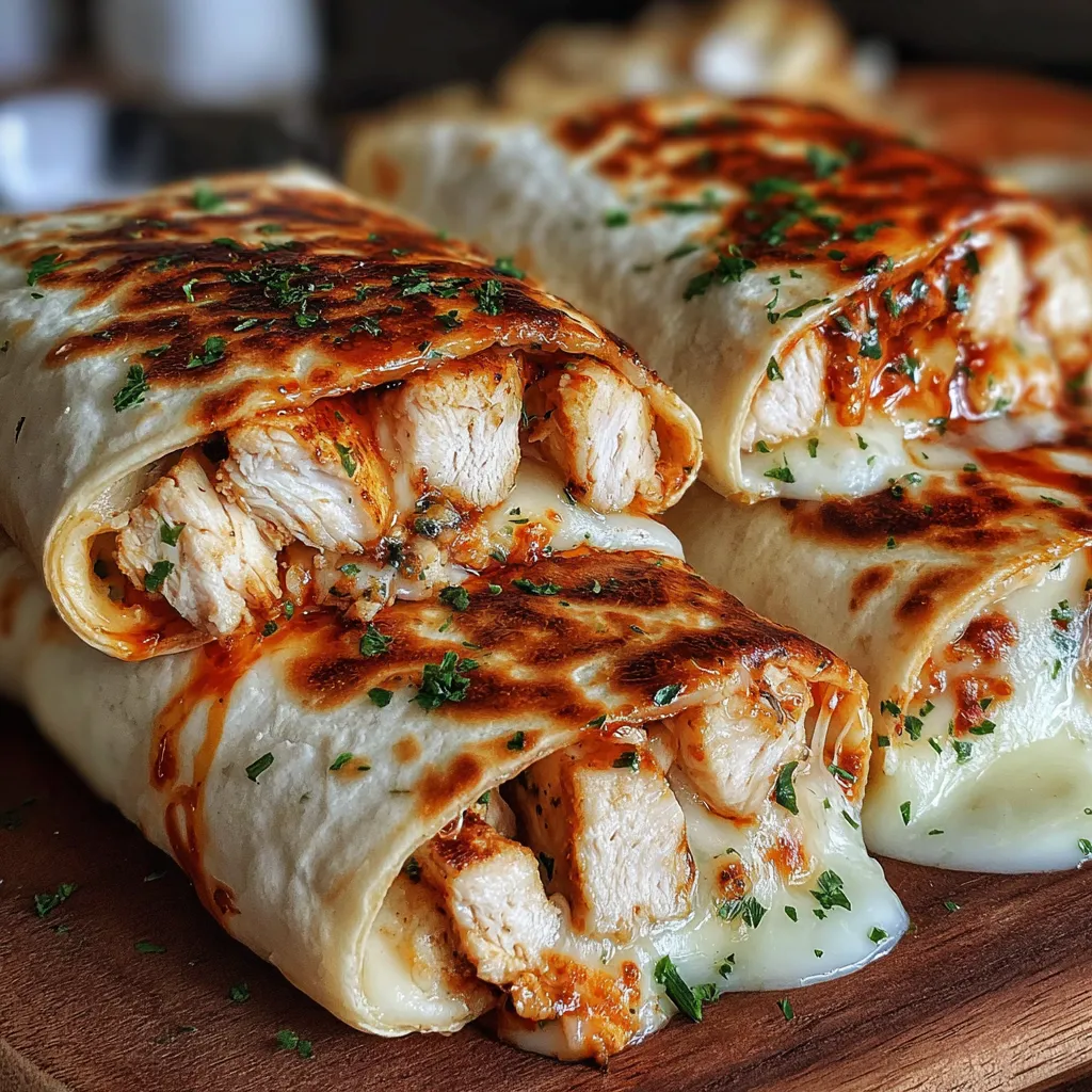 Ooey-Gooey Cheesy Garlic Chicken Wraps You’ll Devour