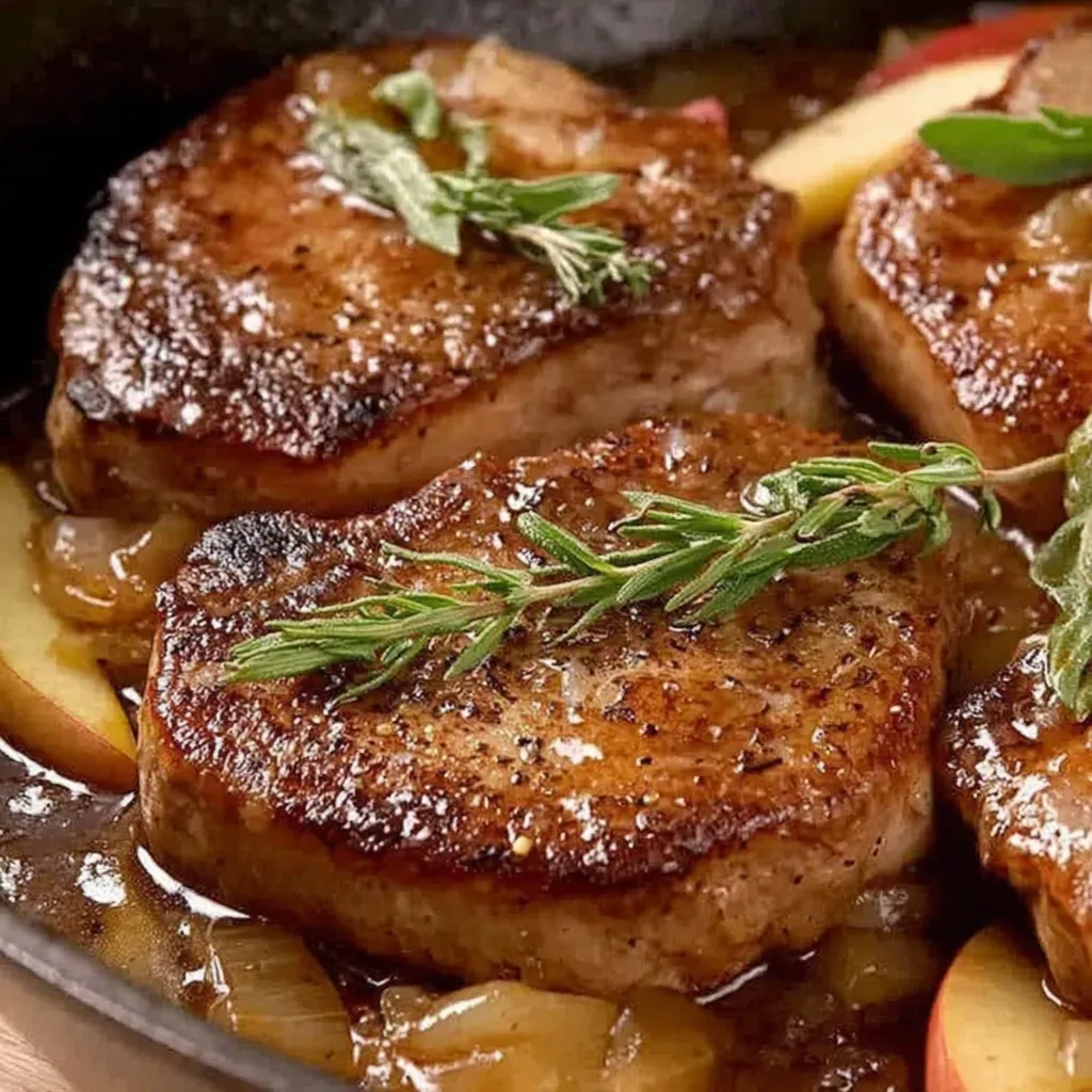 Juicy Apple Butter Pork Chops