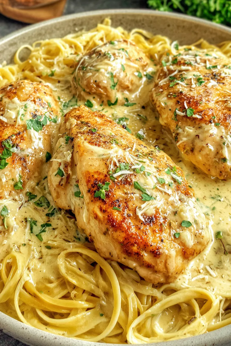 Slow cooker with creamy chicken sauce