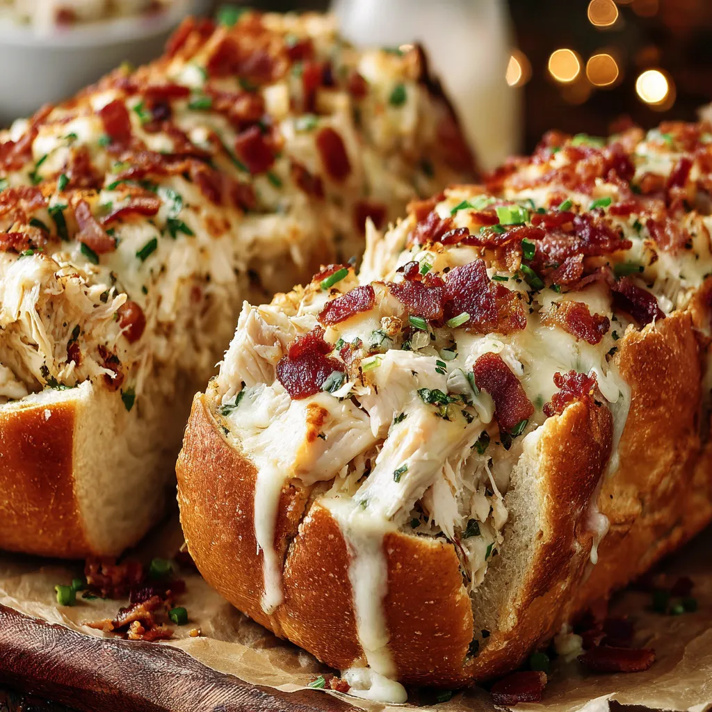 Chicken Bacon Ranch Stuffed Bread