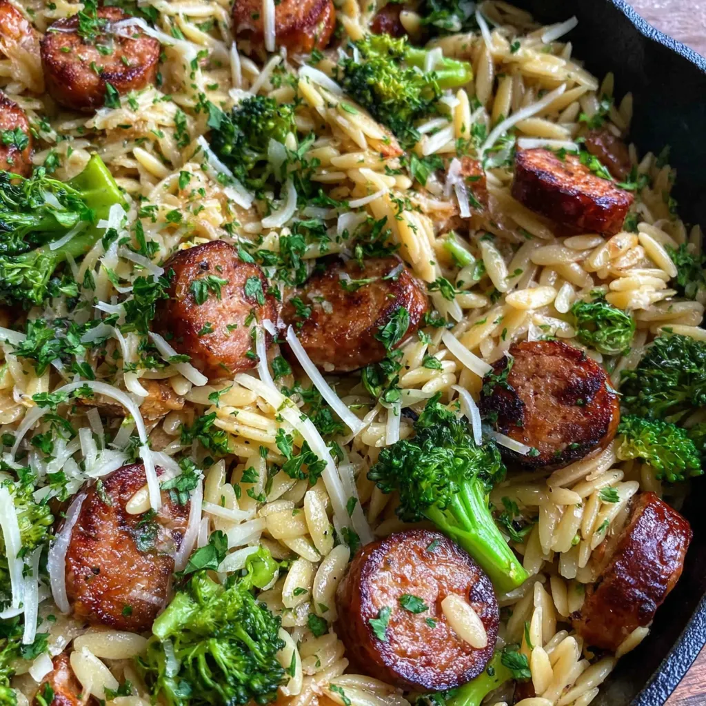 Chicken Sausage Broccoli Orzo
