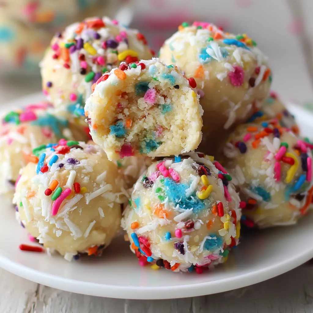 Applesauce Birthday Cake Protein Balls