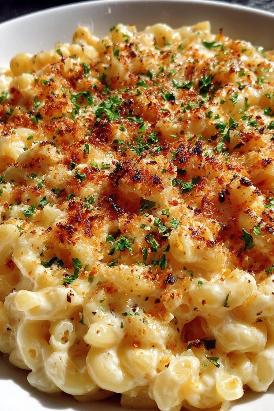 Creamy stovetop mac and cheese in pot