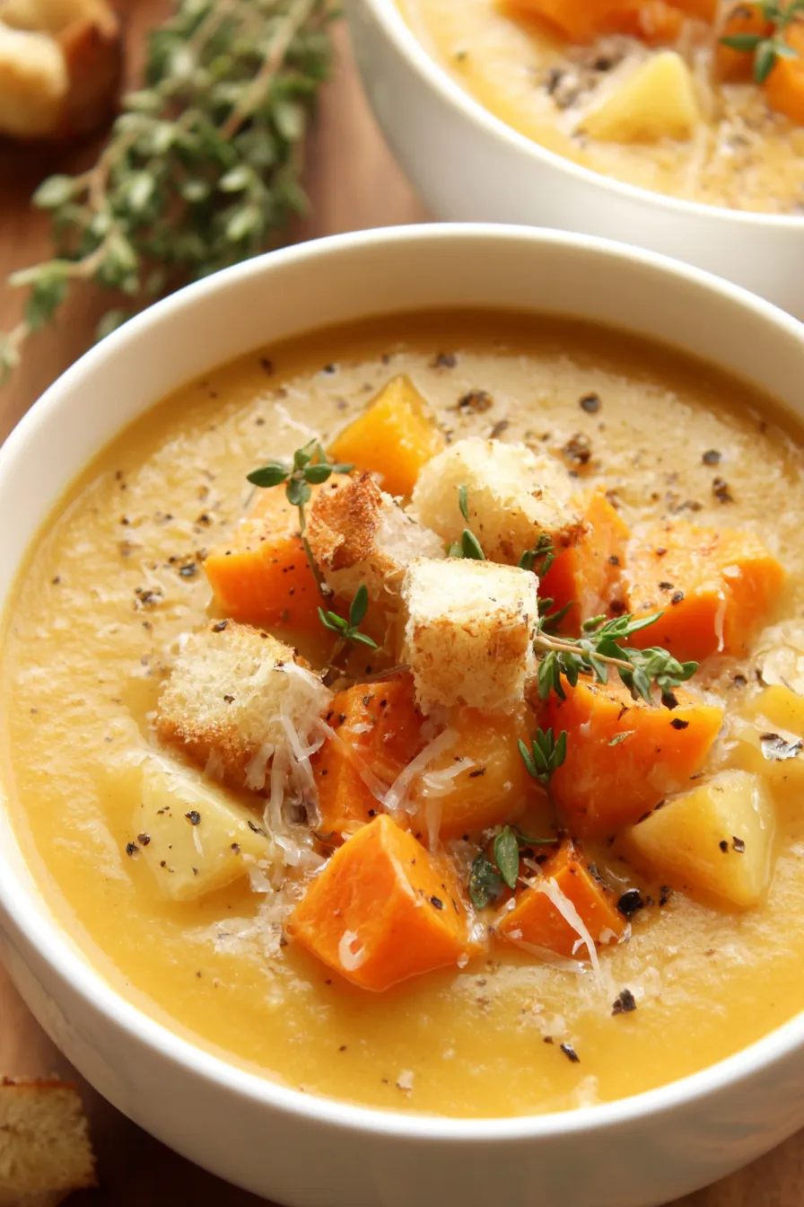 Roasted winter vegetables on a baking sheet