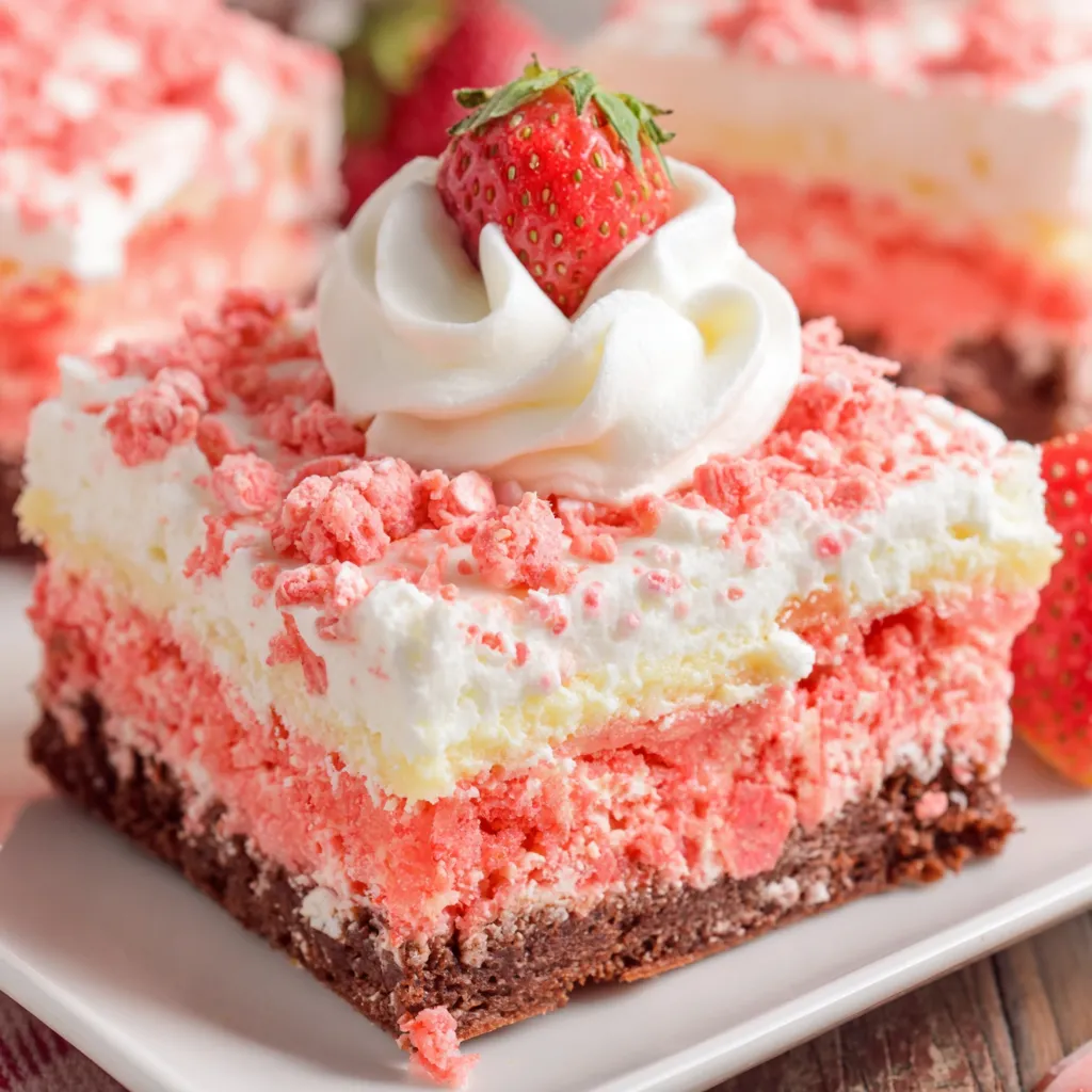 Strawberry Crunch Brownies