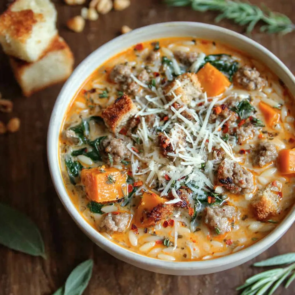 Creamy Butternut Squash and Sausage Soup (30-Minute, One-Pot)