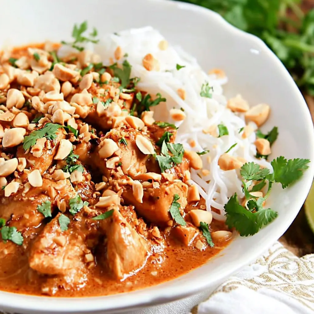 Slow Cooker Thai Peanut Chicken (Easy + Flavorful)