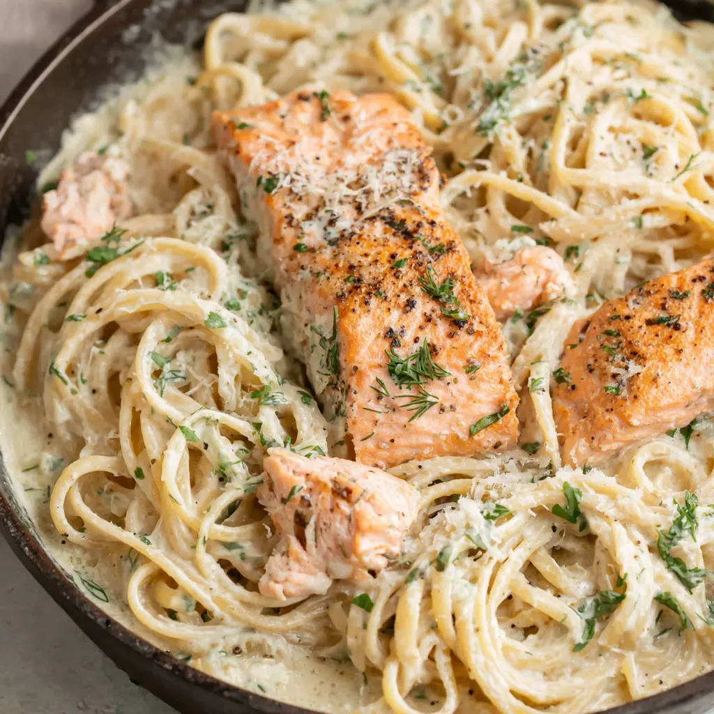 Lemon Dill Salmon Pasta