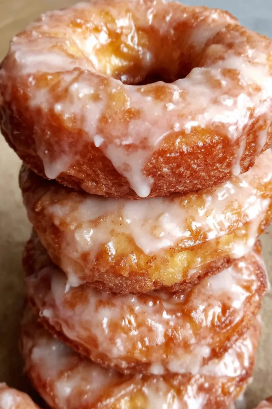 Baked apple donuts cooling on a rack
