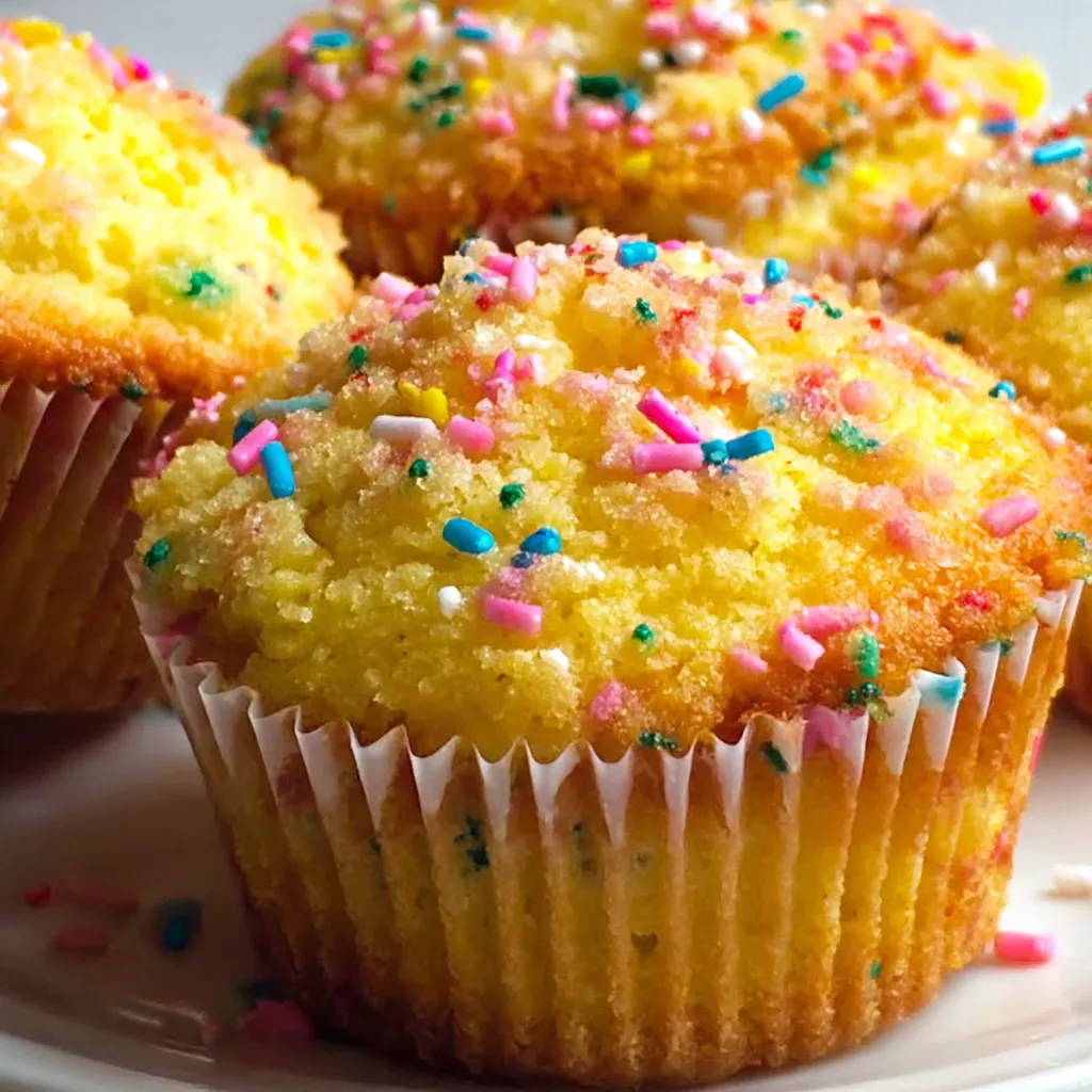 Funfetti Cornbread Muffins with Rainbow Sprinkles