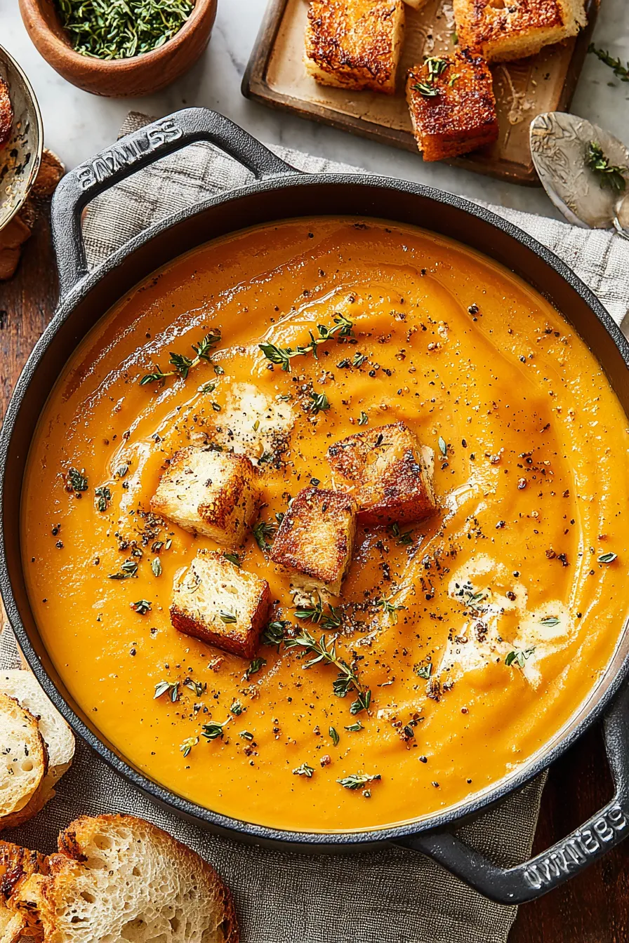 Roasted butternut squash and potatoes on baking sheet