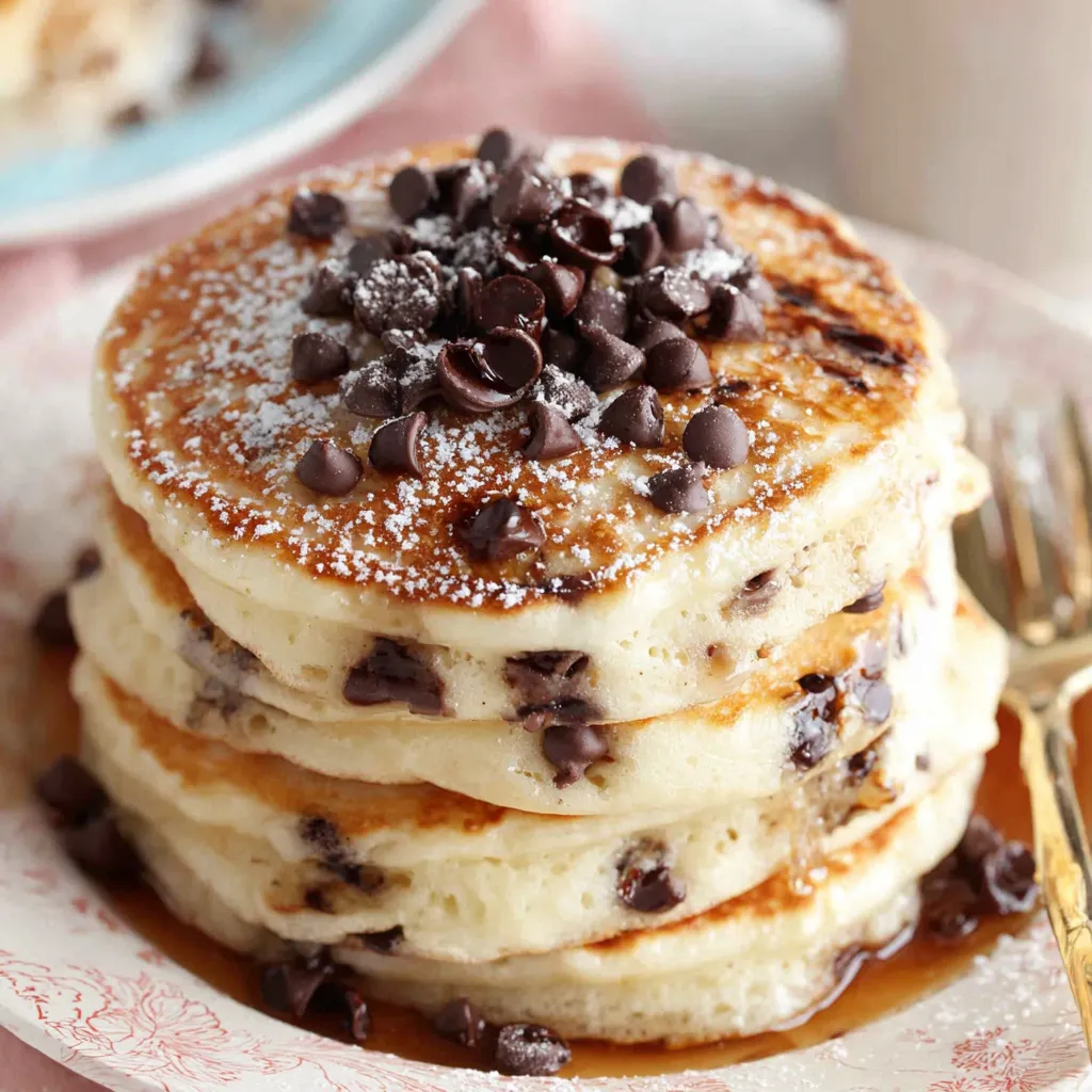 Fluffy Chocolate Chip Pancakes
