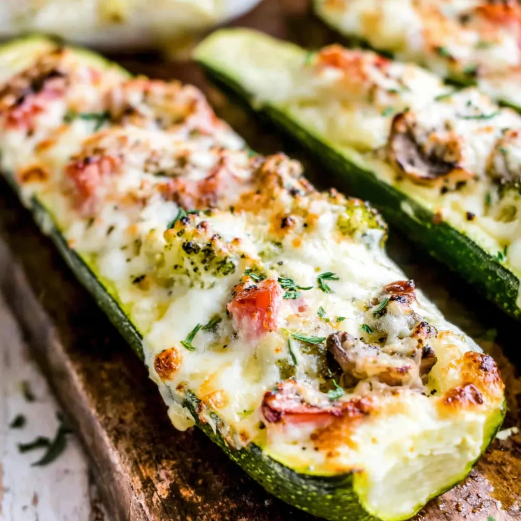 3-Cheese Zucchini Boats