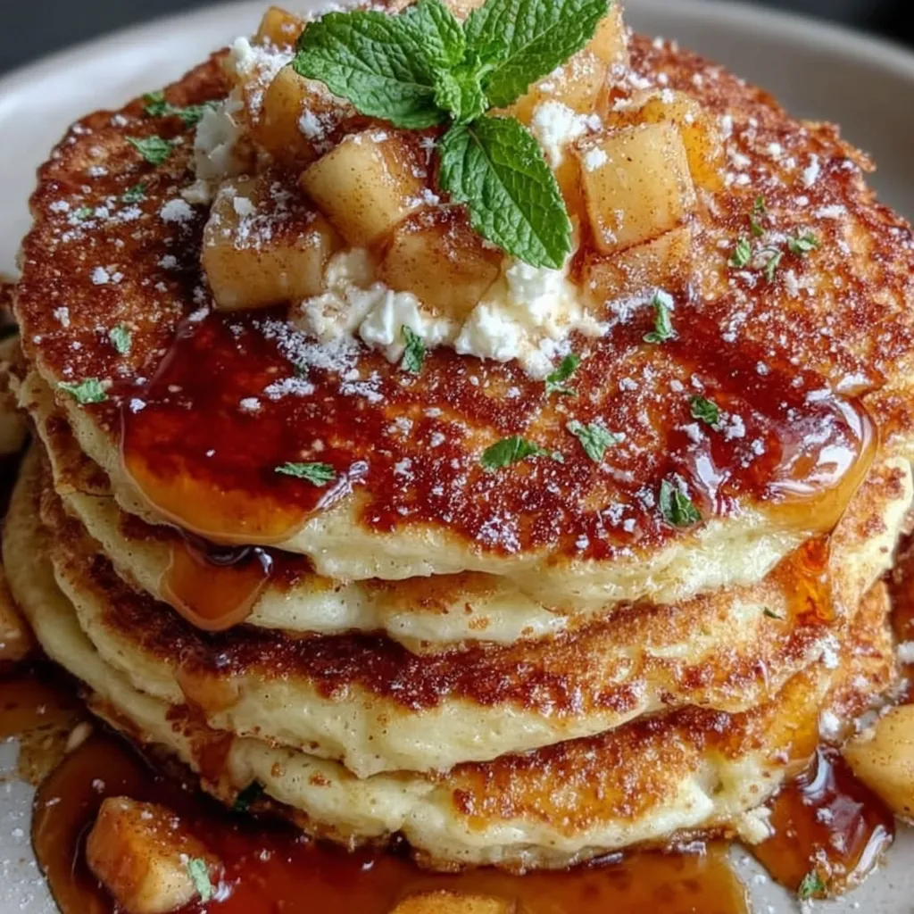 Apple Pie Pancakes with Vanilla Maple Syrup