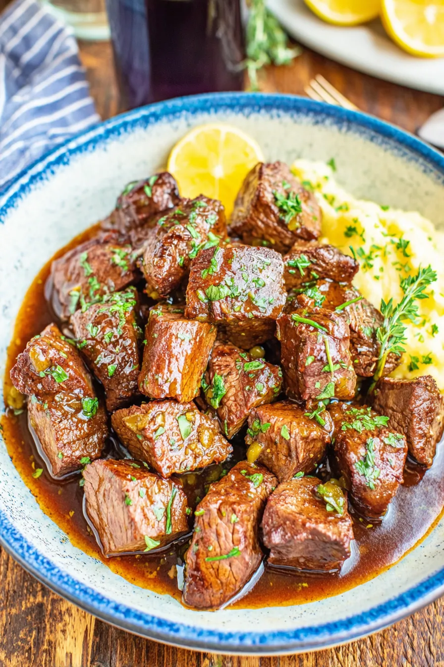 Slow cooker with sizzling steak bites and pepperoncini