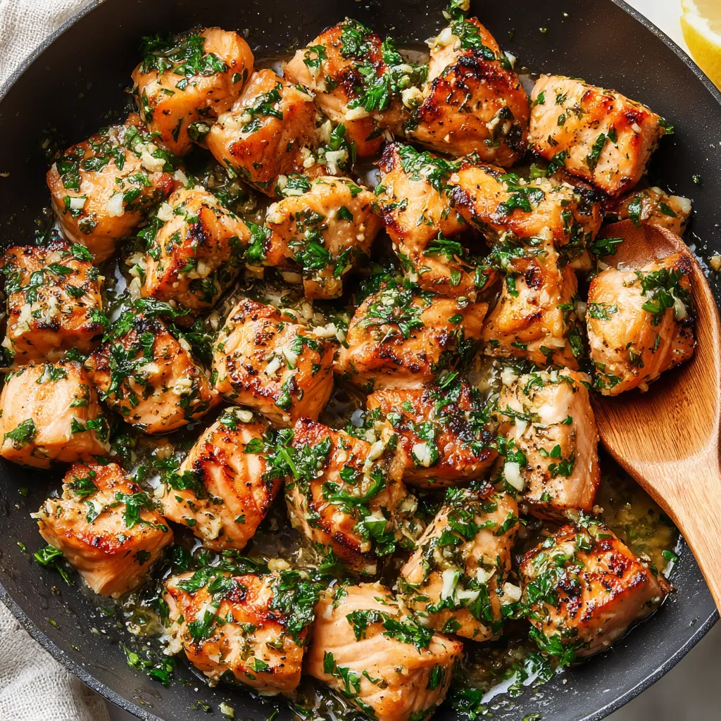 Garlic Butter Salmon Bites