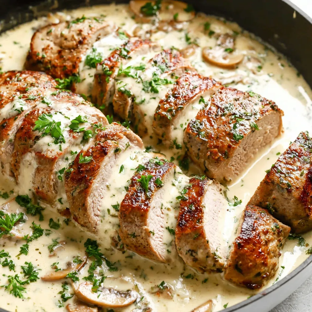 Creamy White Wine Pork Tenderloin