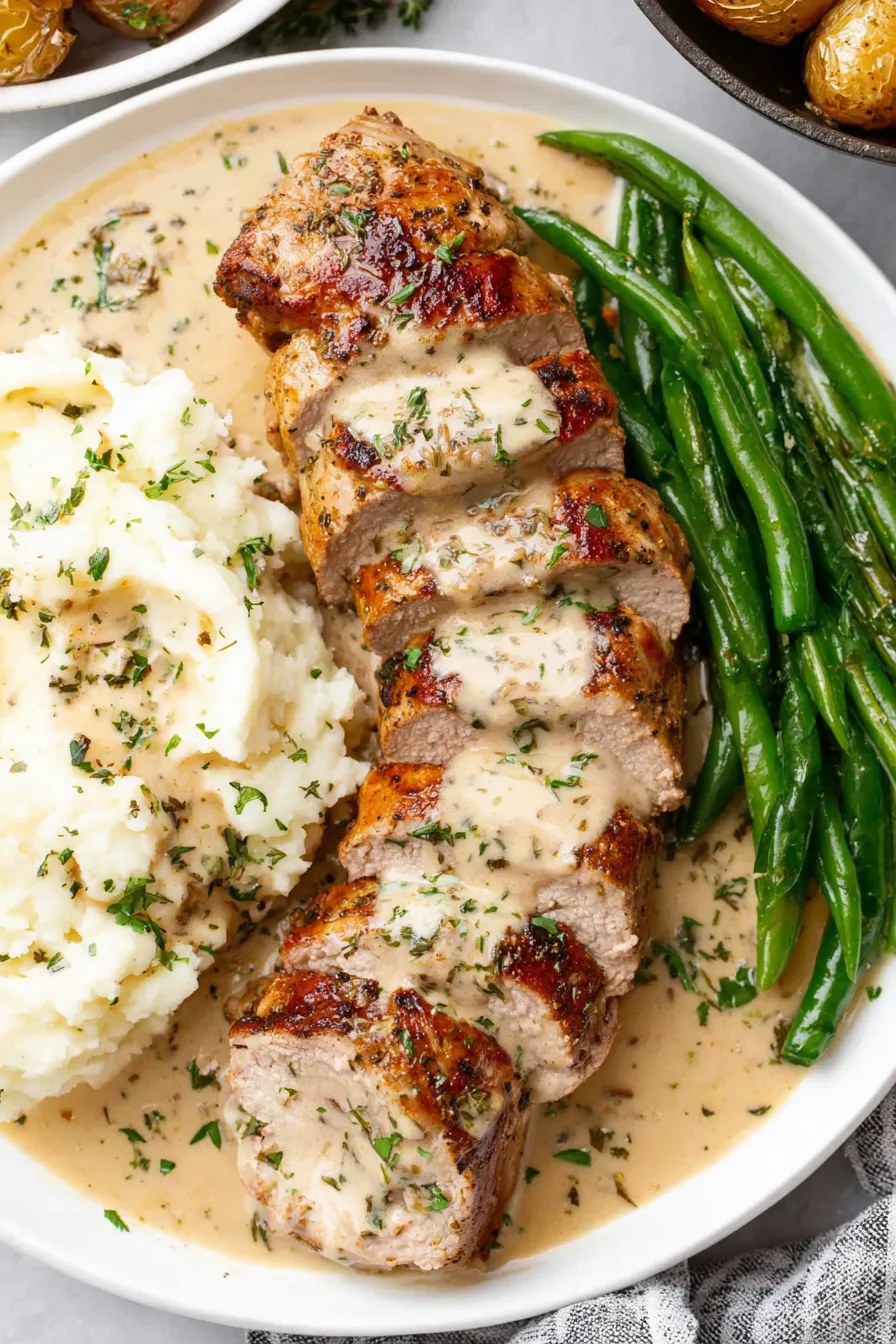 Searing pork medallions in a skillet