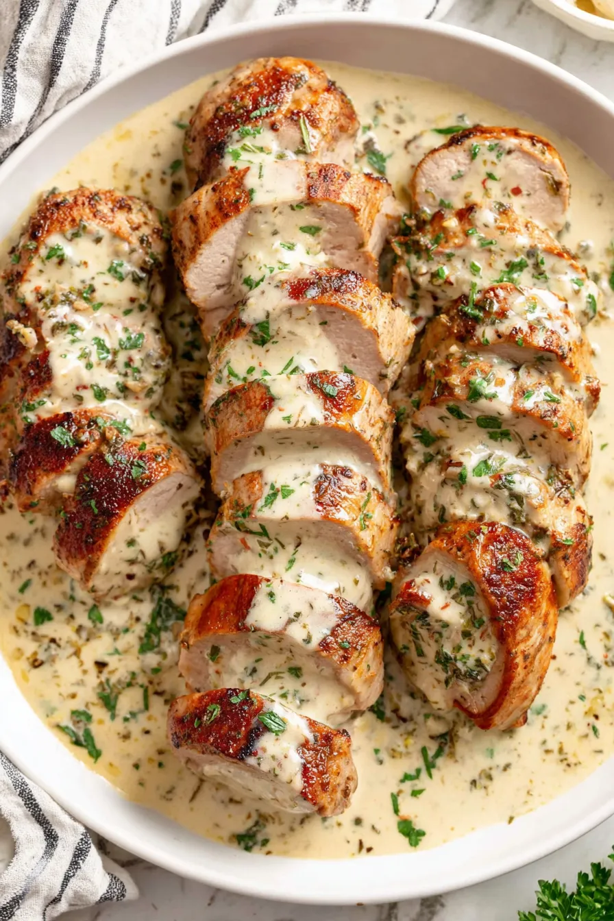 Creamy white wine sauce in skillet