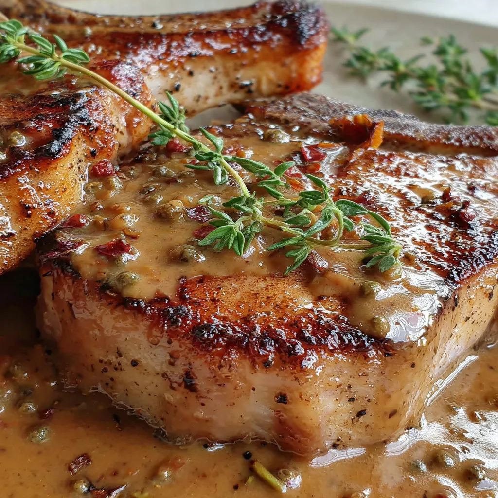 Pork Chops with Peppercorn Sauce