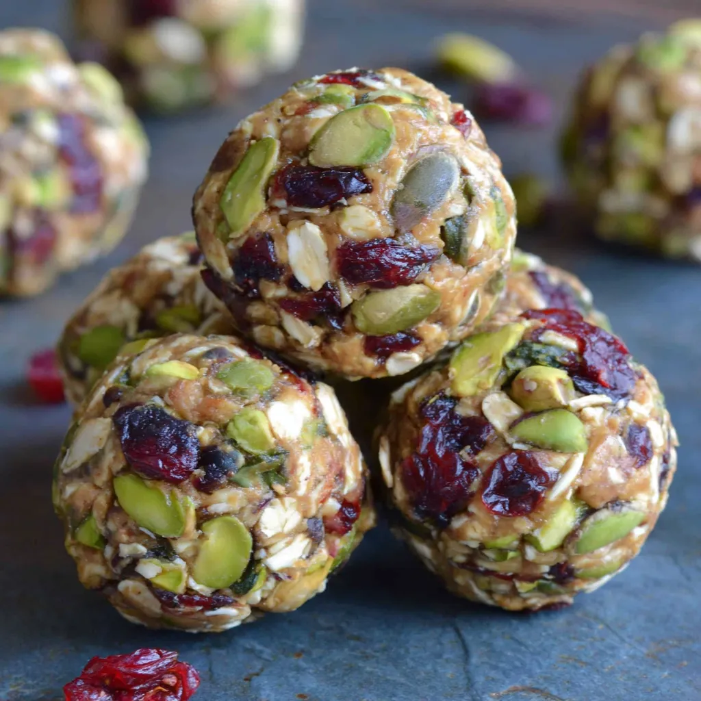 No-Bake Cranberry Pistachio Energy Bites