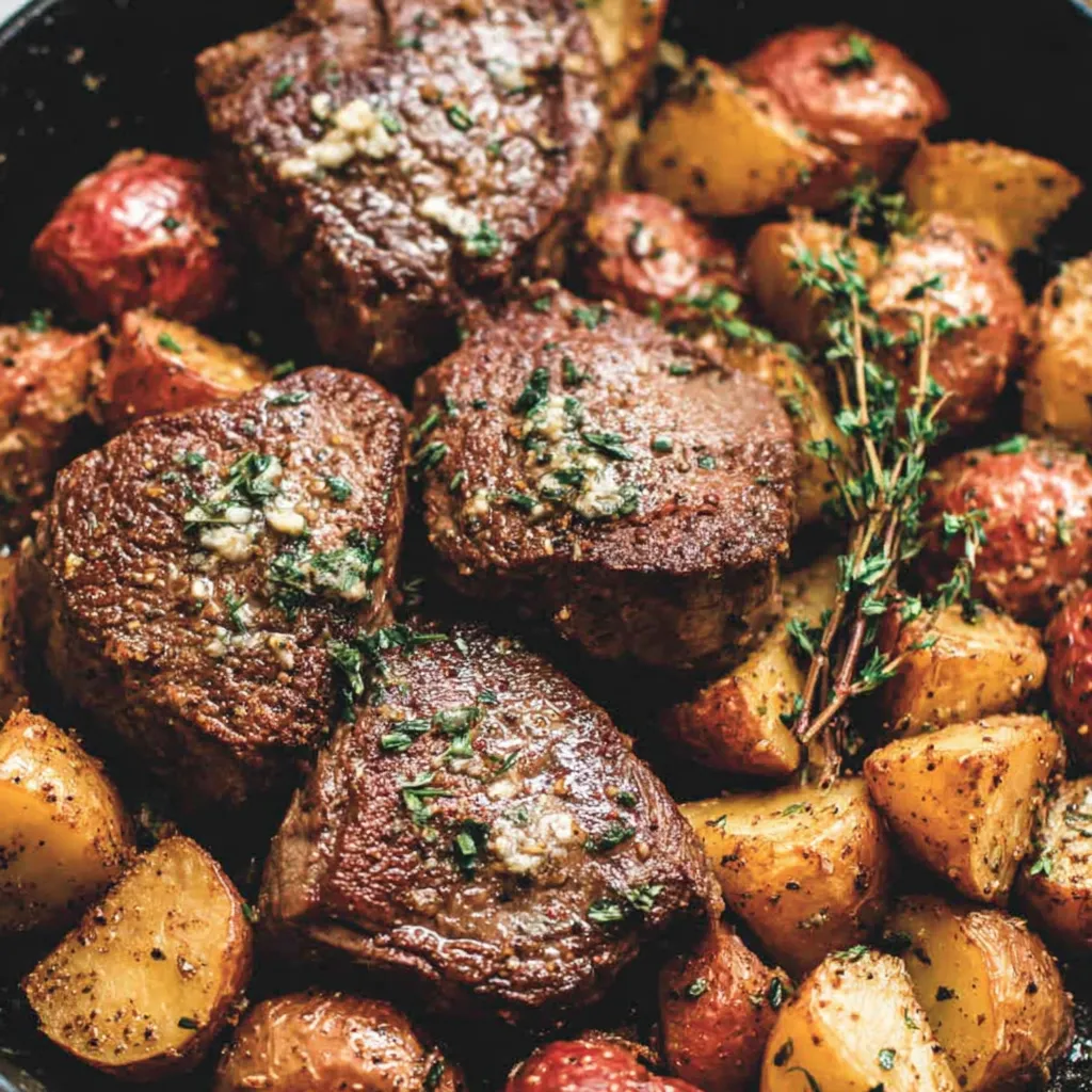 Garlic Butter Steak and Potatoes Skillet