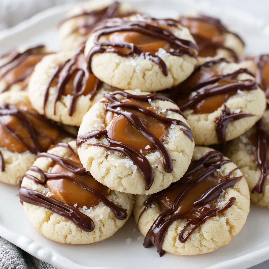 Twix Thumbprint Cookies