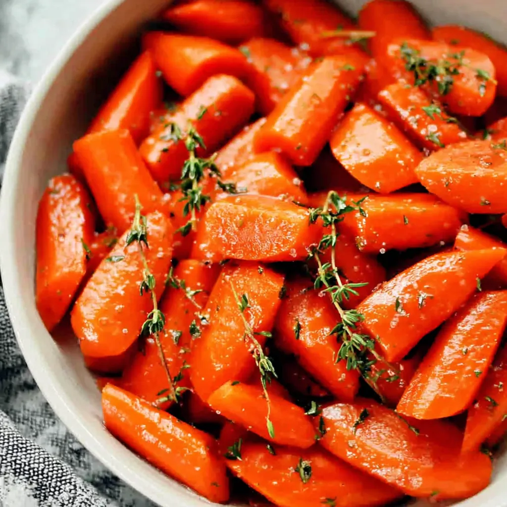 Honey Butter Thyme Crockpot Glazed Carrots