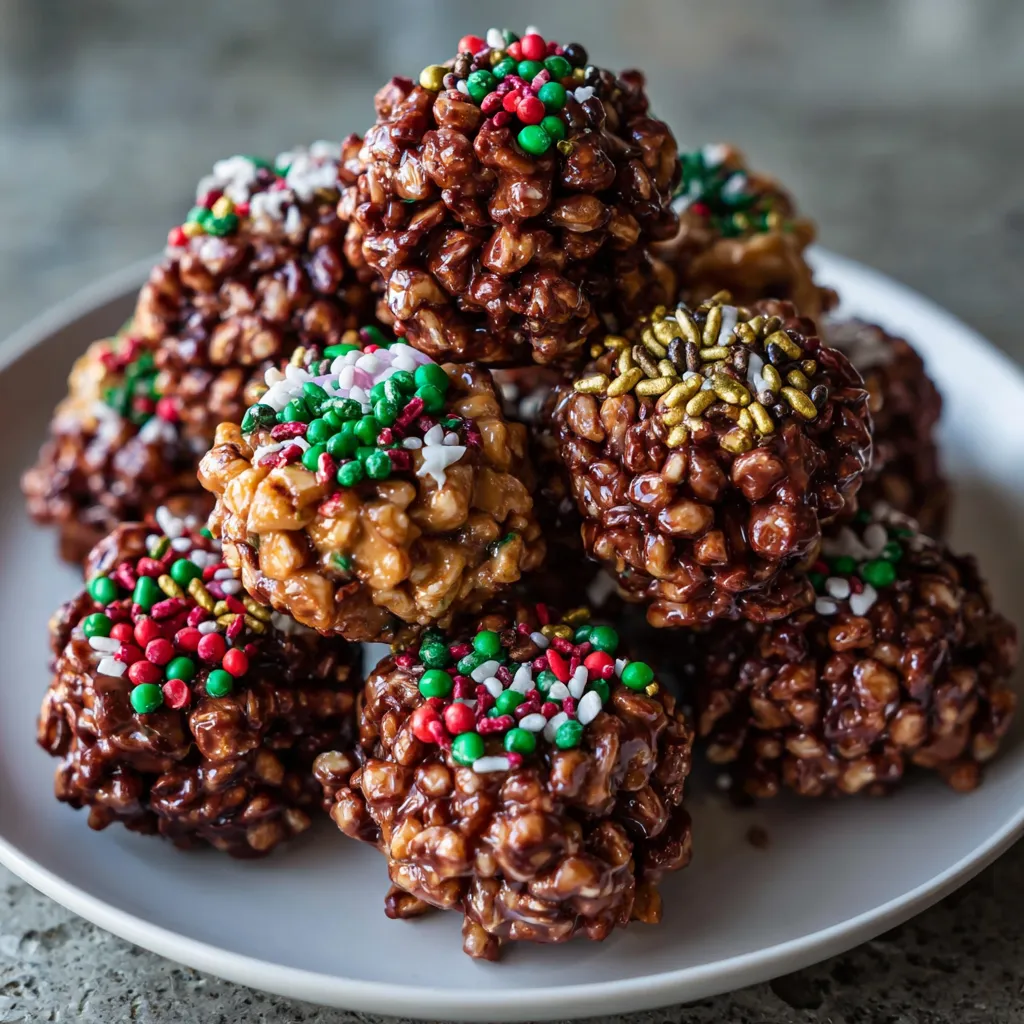 Christmas Chocolate Rice Krispie Balls