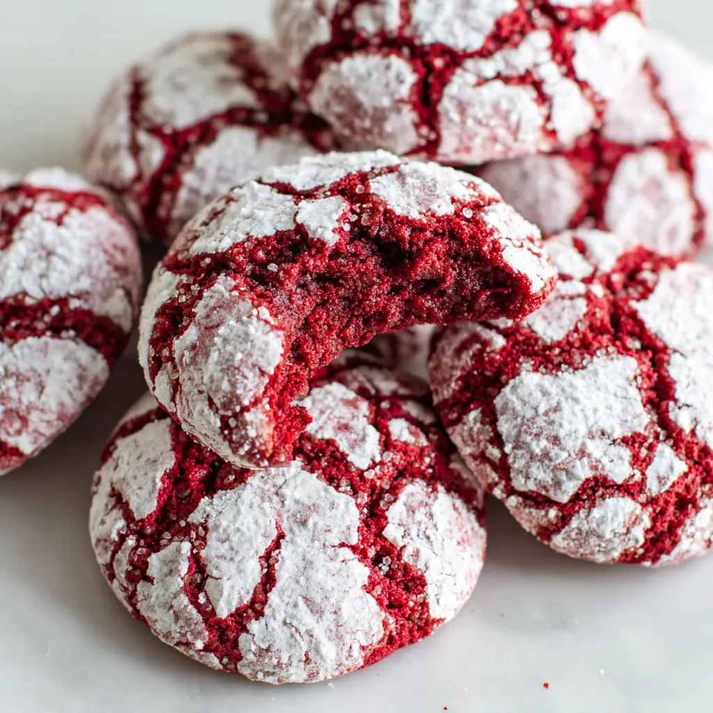 One Bowl 20 Minute Red Velvet Crinkle Cookies