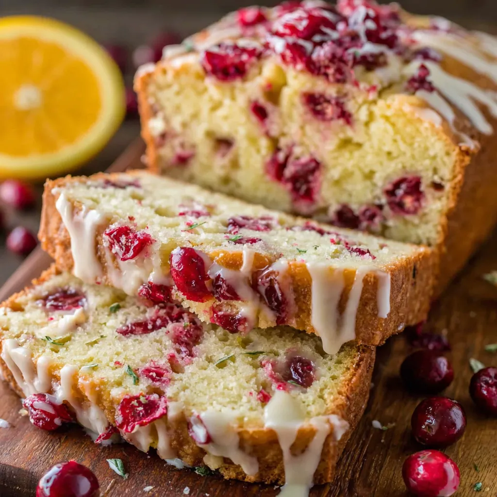 Cranberry Bread with Orange Glaze