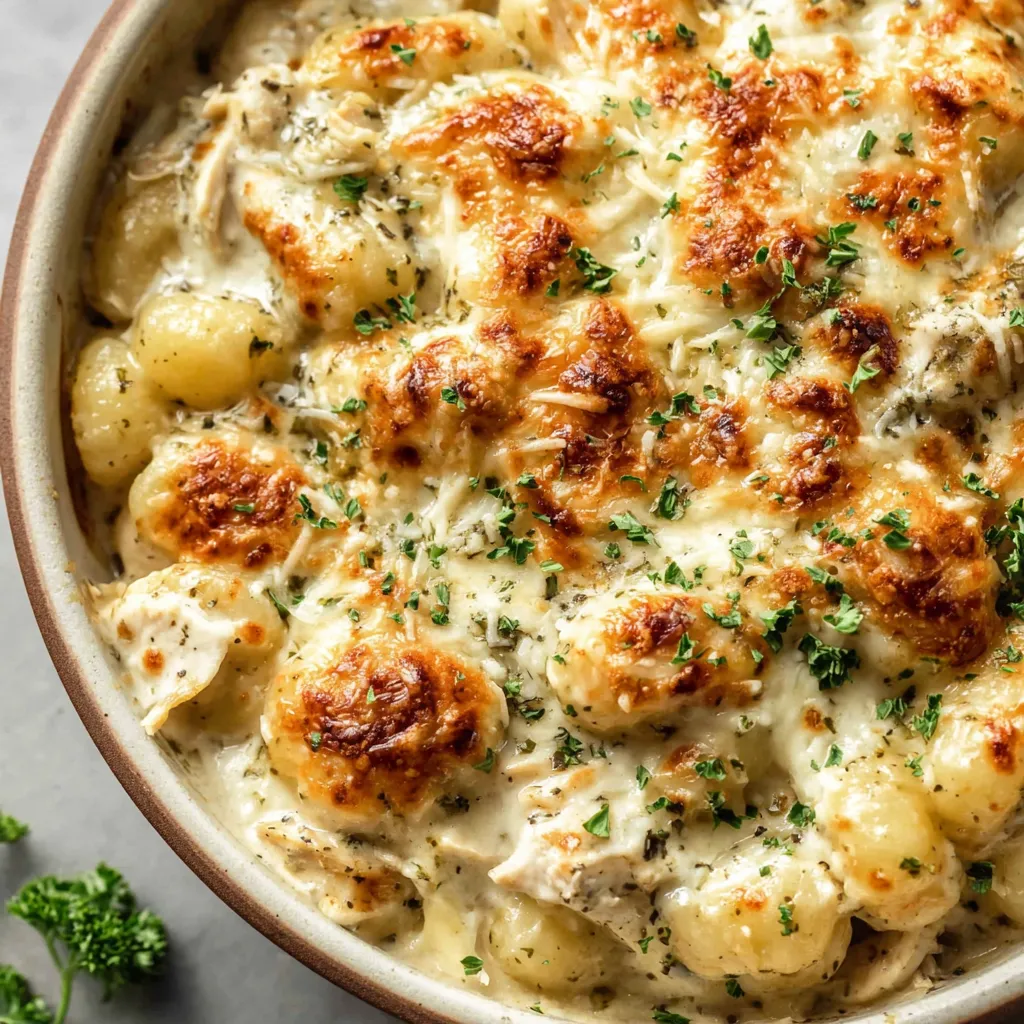 Pesto Chicken Gnocchi Bake