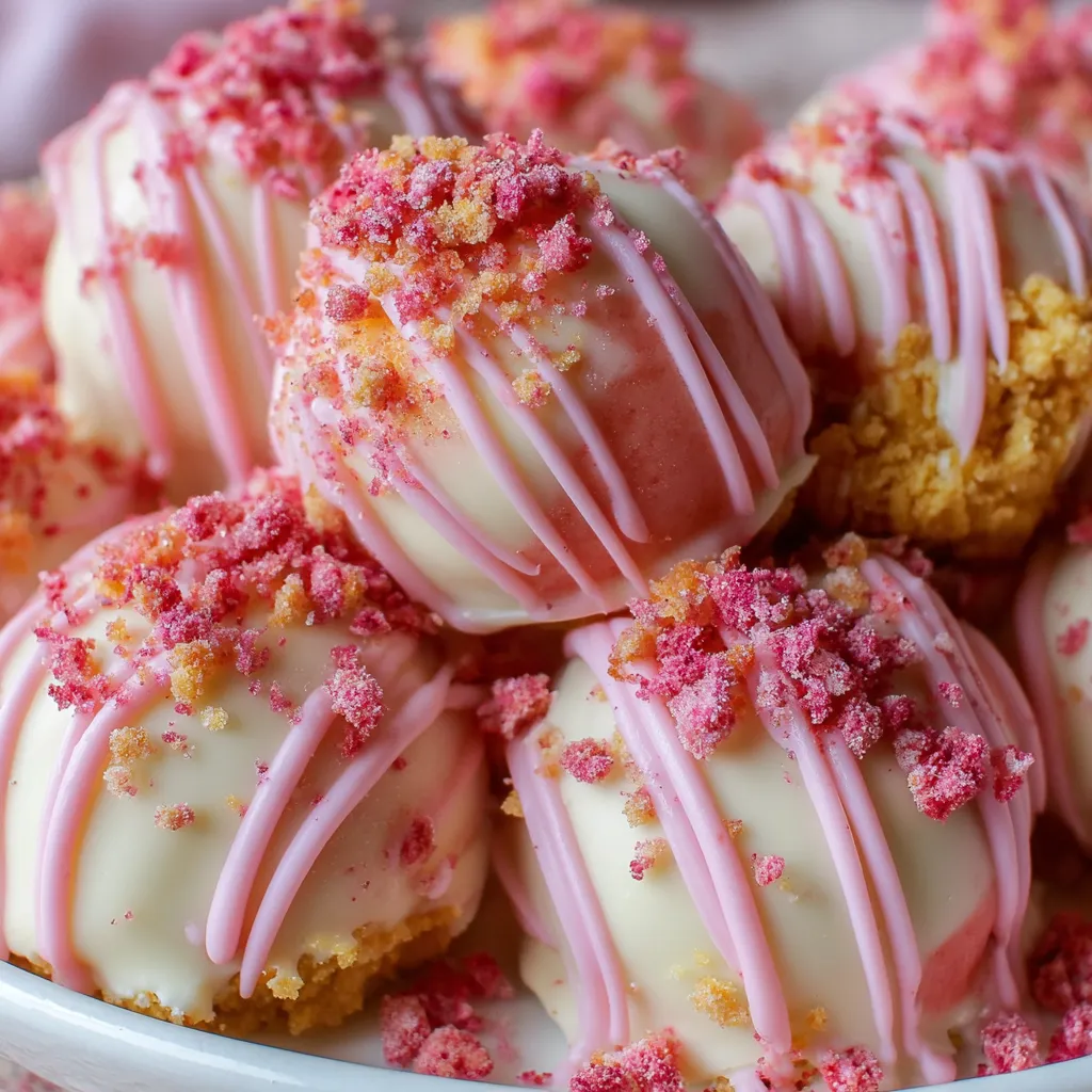 Strawberry Shortcake Cheesecake Truffles
