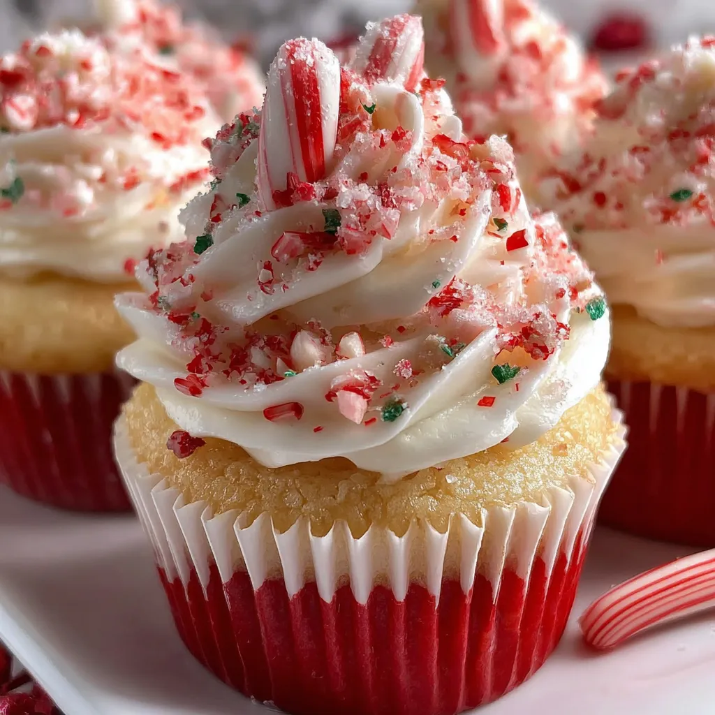 Candy Cane Peppermint Cupcakes