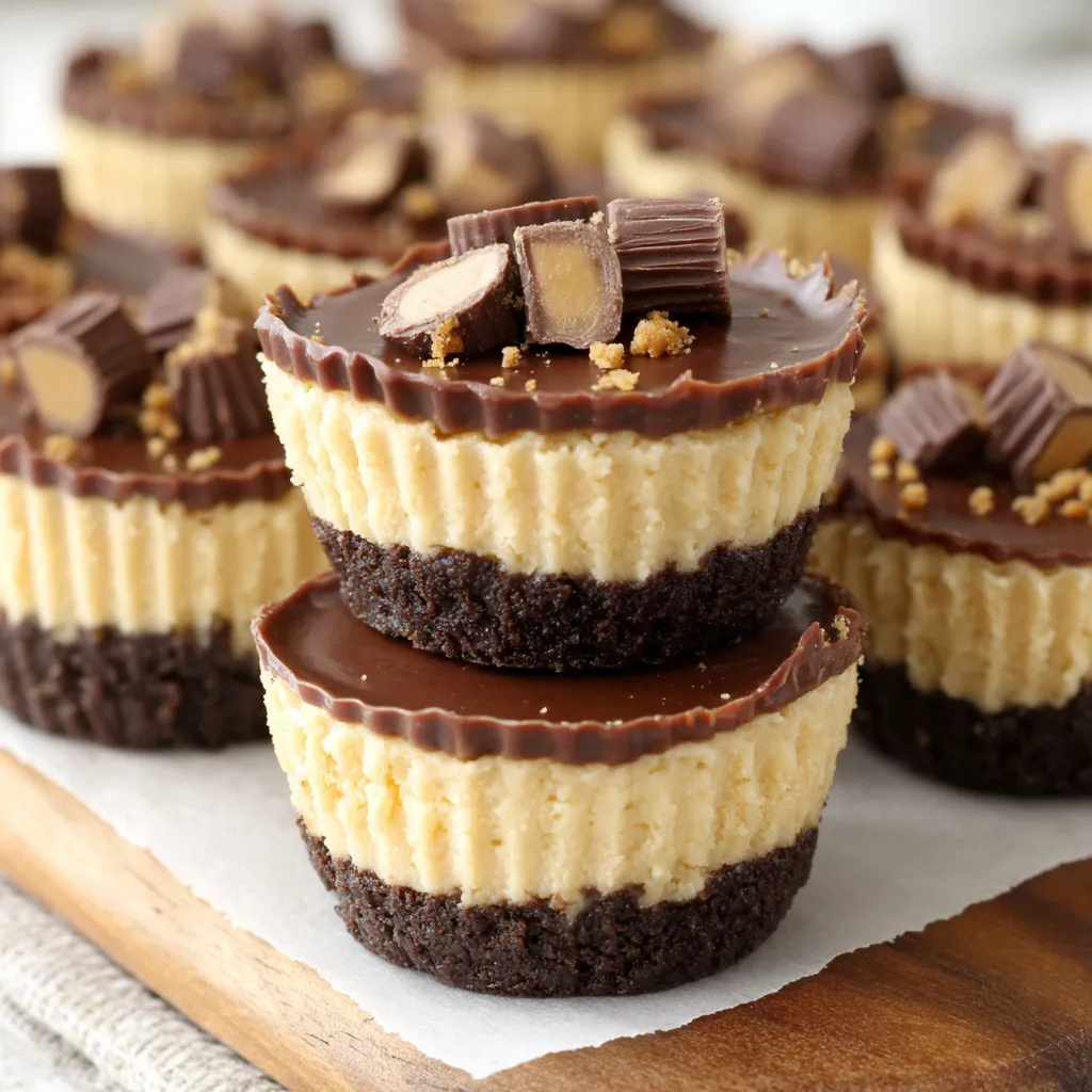 Mini Peanut Butter Cup Cheesecakes