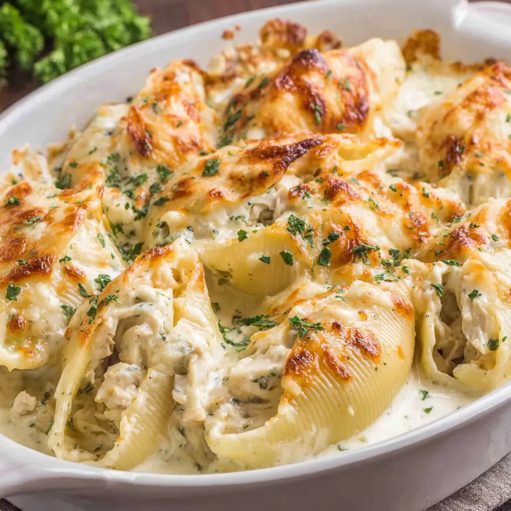 Chicken Alfredo Stuffed Shells