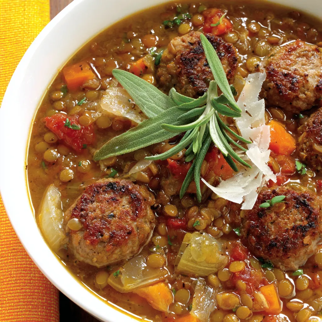 Crockpot Italian Sausage & Lentil Soup