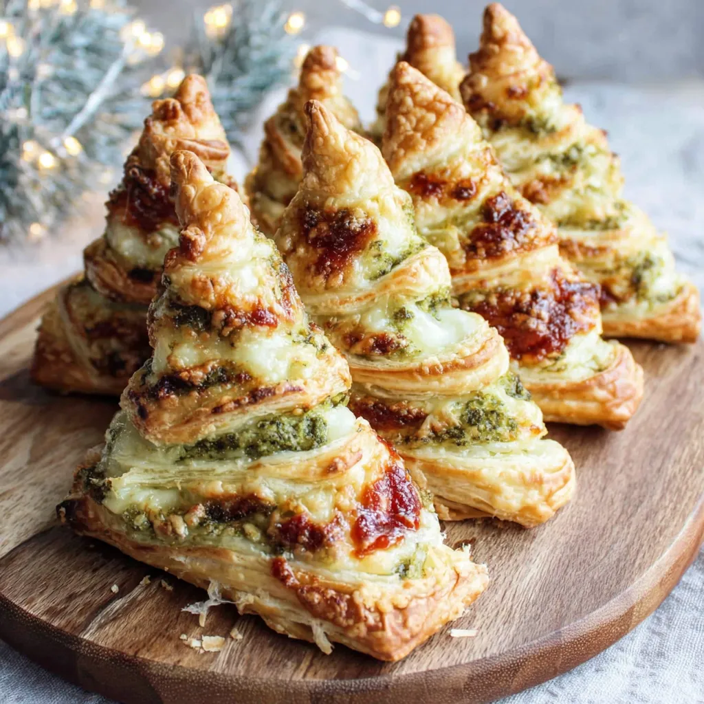Pesto Puff Pastry Christmas Trees