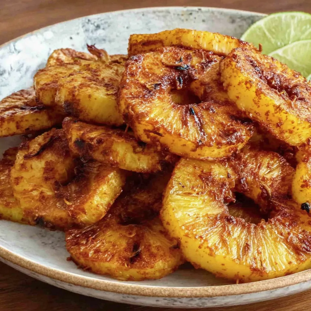 Air Fryer Caramelized Pineapple with Optional Chili‑Lime Dip